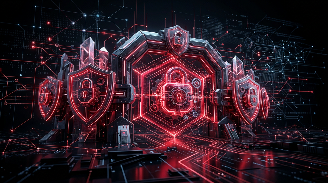 Secure API gateway diagram with lock icons and segmented services