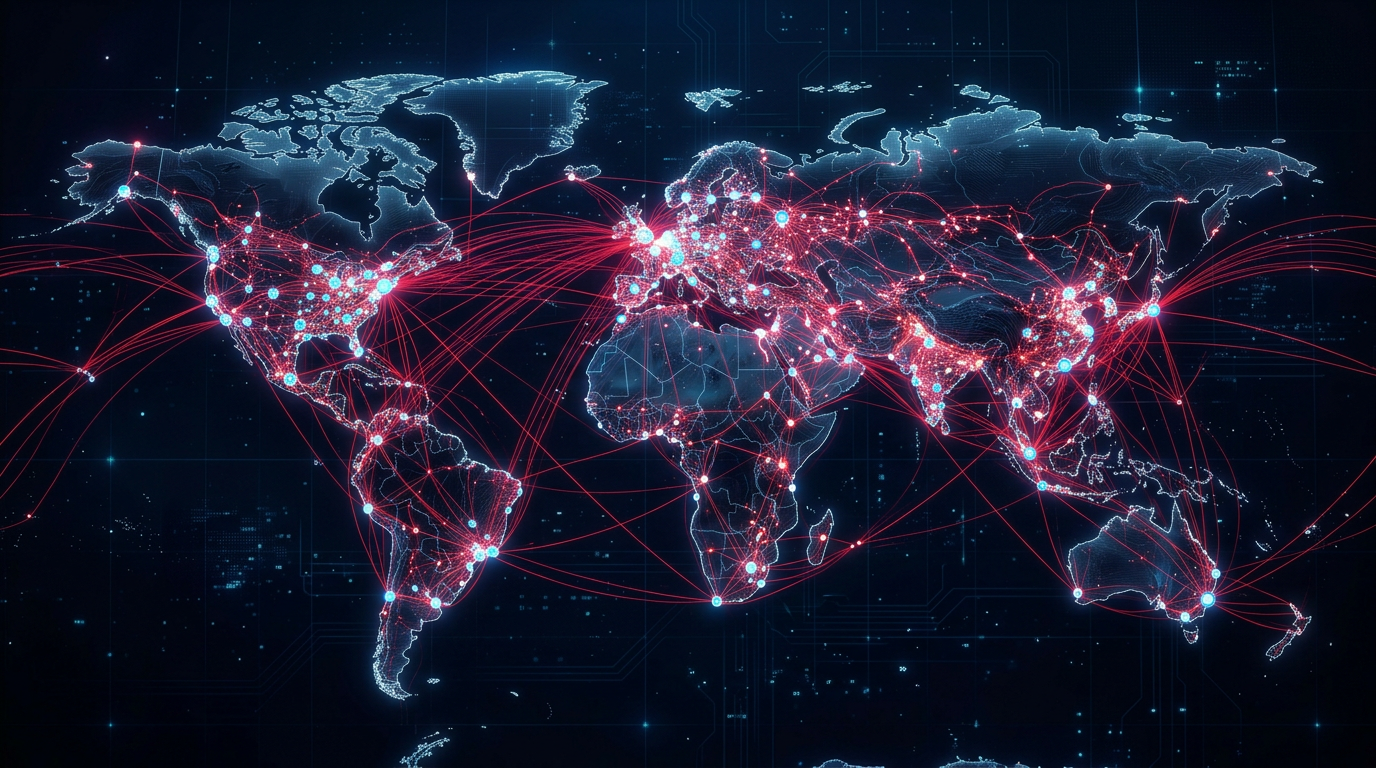 Global edge nodes connected to a lightweight web app visualization