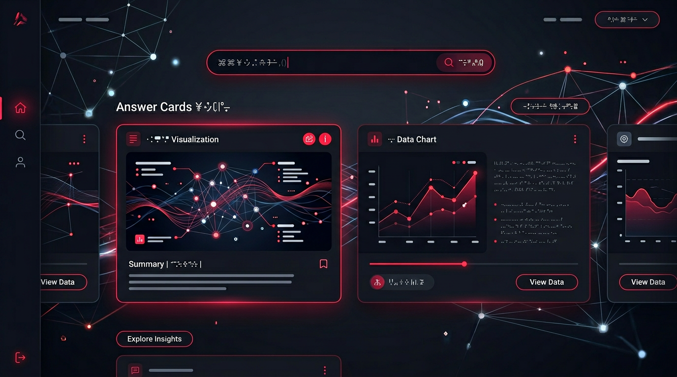 Search and AI assistant interface blending traditional SERP with generative summary panel