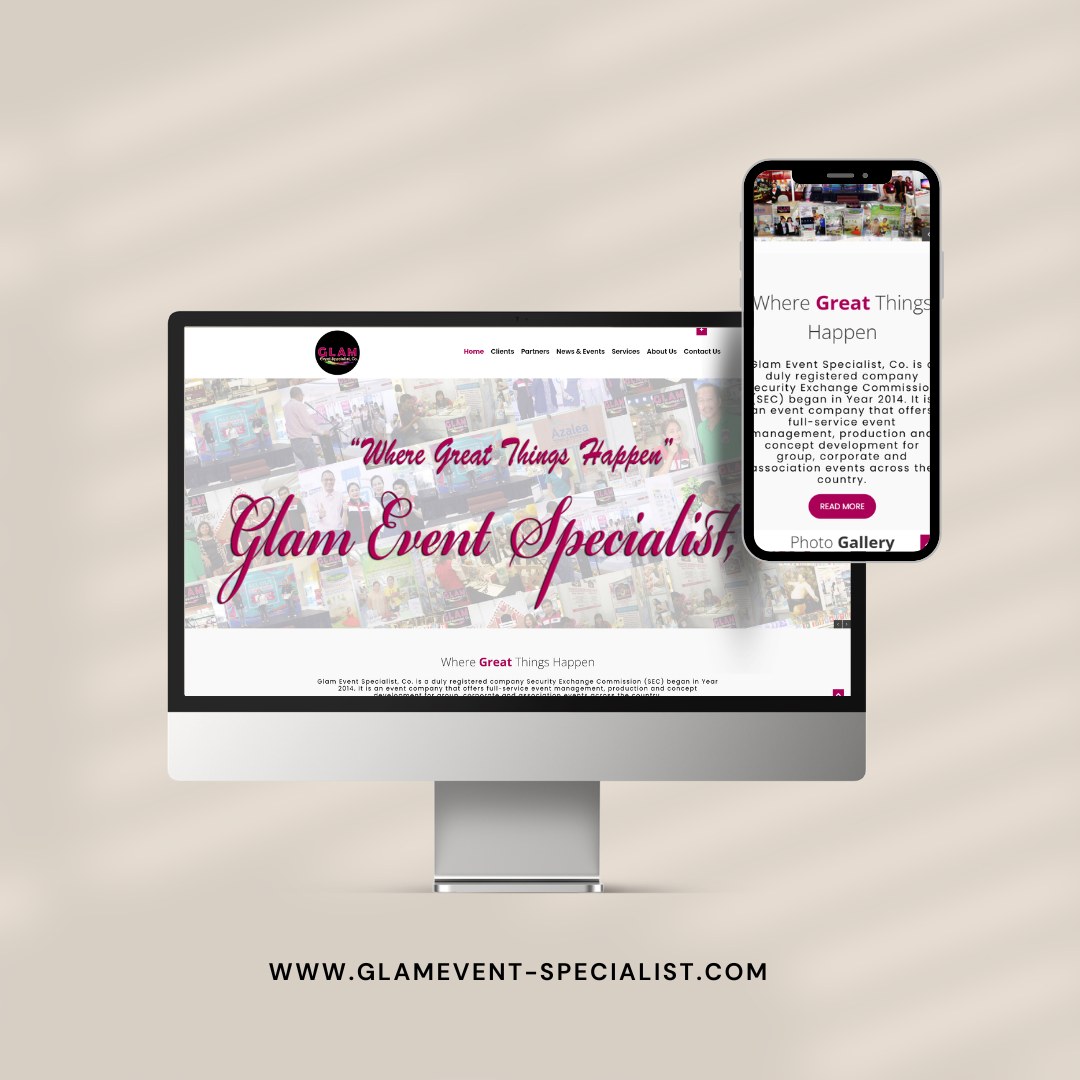 Event planning company portfolio website